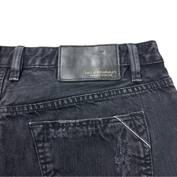 Cult of Individuality Rebel Short Men Black Wash Jean Shorts Sz 38 Rigid Denim - Picture 13 of 13